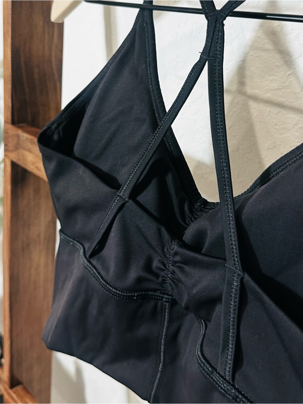 Gymshark Ruched Black V Neck Medium Support Sports Bra XS - Picture 7 of 9